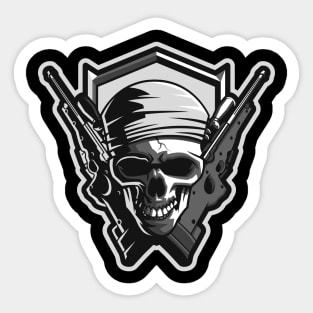 Skull with the Guns Sticker